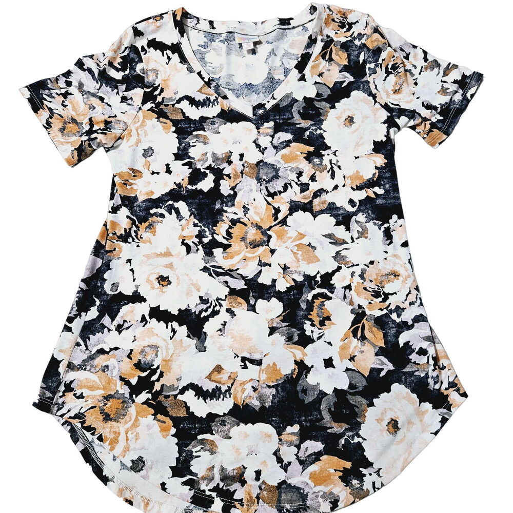 LuLaRoe Womens Top Multi-Color Size Small Polyester Blend Short Sleeve Pullover